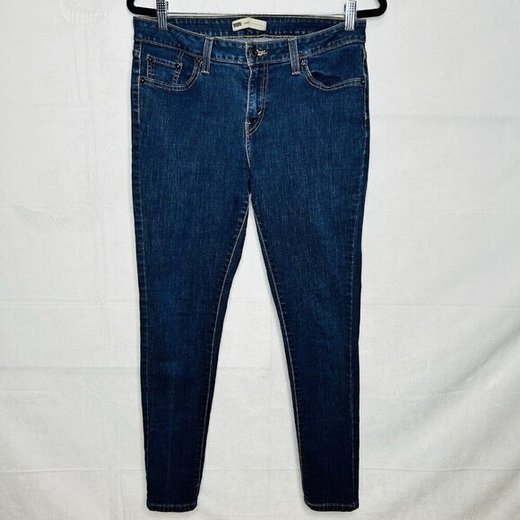 Levi's Women Denim Tapered Ankle Legging Size 32 x 29 Cotton Blend Stretch - Picture 1 of 8